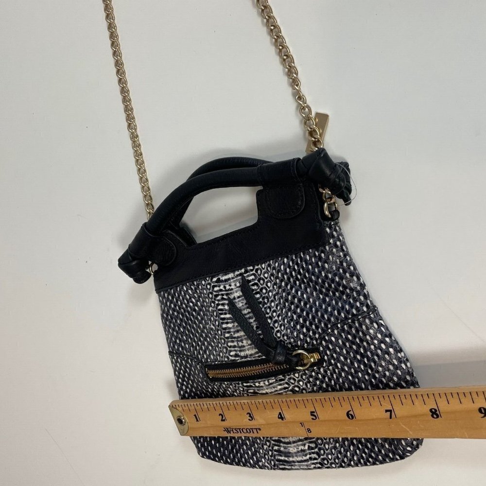Foley & Corinna Chain Strap Handle Crossbody City‎ Bag Purse Gray Small Zip Flap - Picture 2 of 9